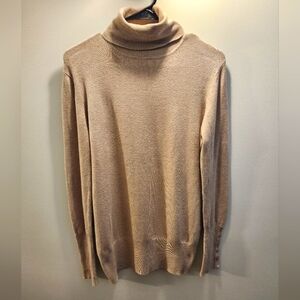 ZARA Size L Turtle-Neck Ivory, Women's Top, Long Sleeve Pullover